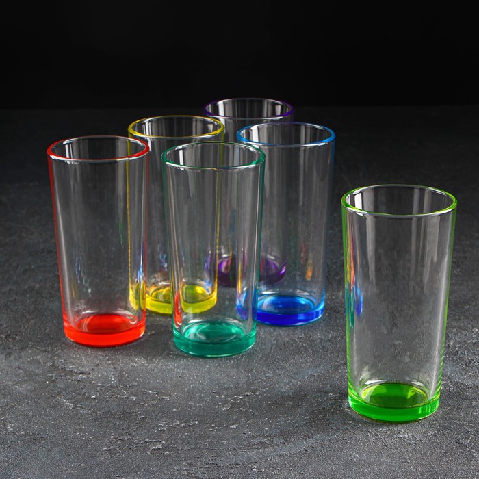 Набор стаканов «Микс», стеклянный, 230 мл, 6 шт набор стаканов джем 230 мл 6 шт цвет микс