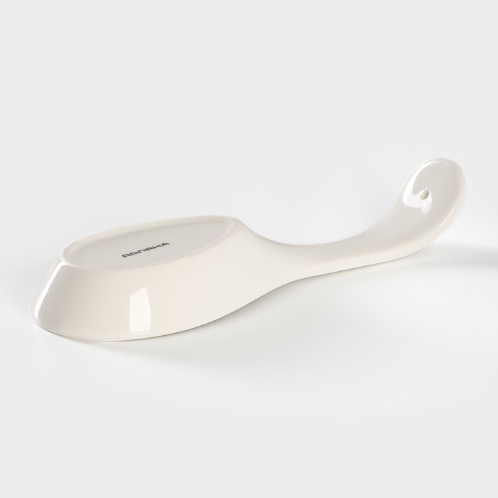 Подставка фарфоровая под ложку Доляна «Млечный путь», 21,5×7,5×3,5 см, цвет зелёный 9281236