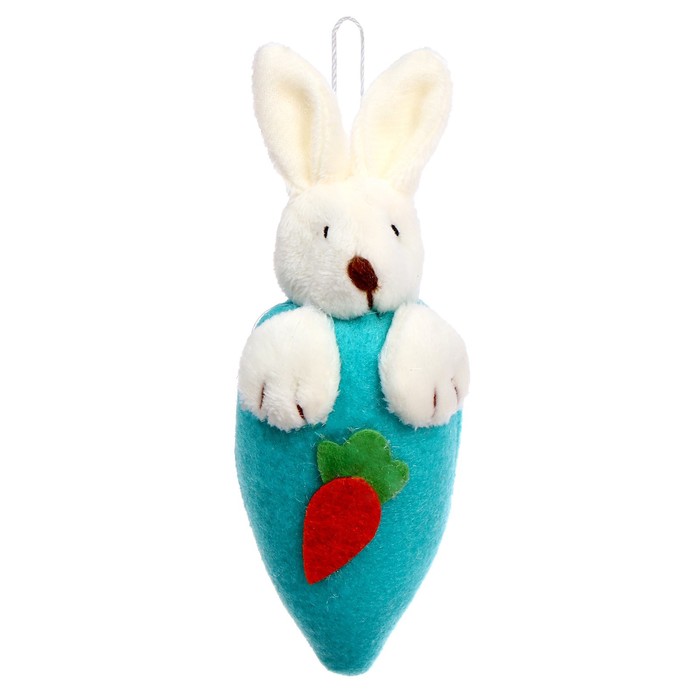 Мягкая игрушка «Заяц с морковкой», на подвеске, цвета МИКС мягкая игрушка кролик с морковкой на брелоке цвета микс