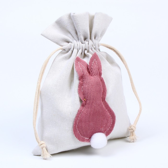 Мешок для подарков «Кролик», 19 × 14.5 см, цвета МИКС