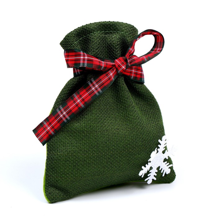 Мешок для подарков «Снежинка», 16 × 13 см, цвета МИКС