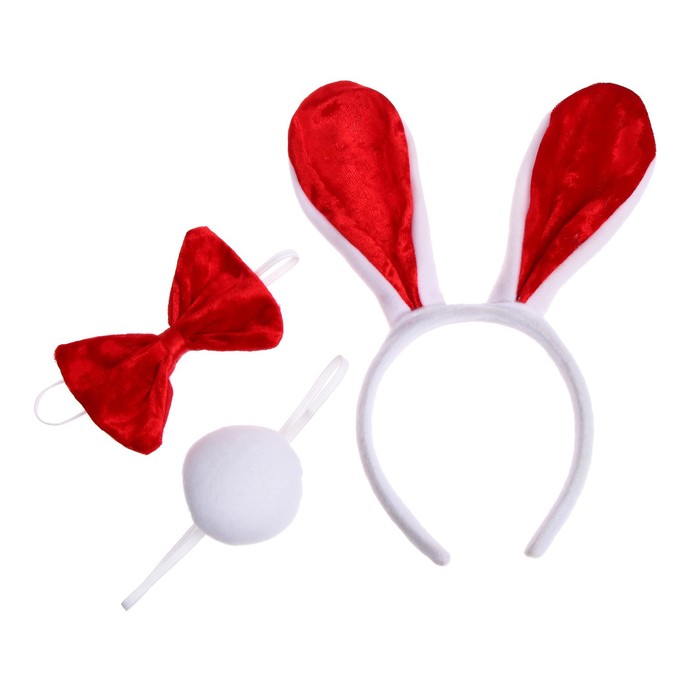 Карнавальный набор «Заяц», 3 предмета: ободок, бабочка, хвост карнавальный набор заяц 3 предмета ободок бабочка хвост