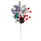 Новогоднее украшение из природного декора "Дед мороз" 24х12х2 см