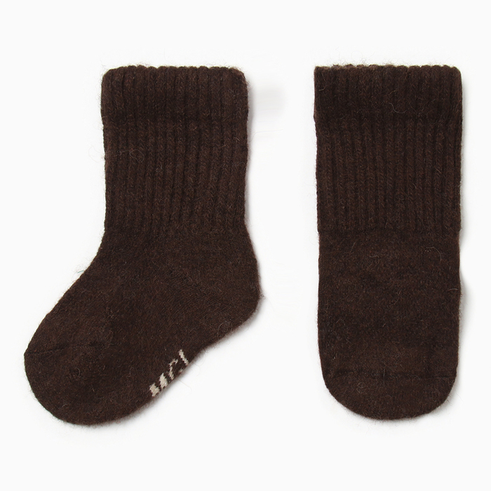 Носки детские с пухом яка, цвет шоколад, размер 2 (2-3 года)