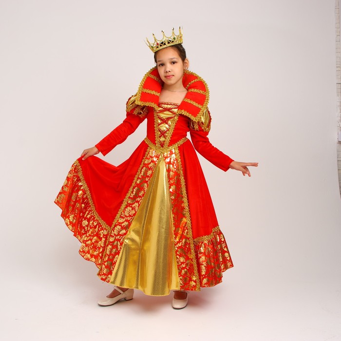 Карнавальный костюм «Королева»: платье, корона, р. 40, рост 146-152 см карнавальный костюм королева платье корона р 40 рост 146 152 см