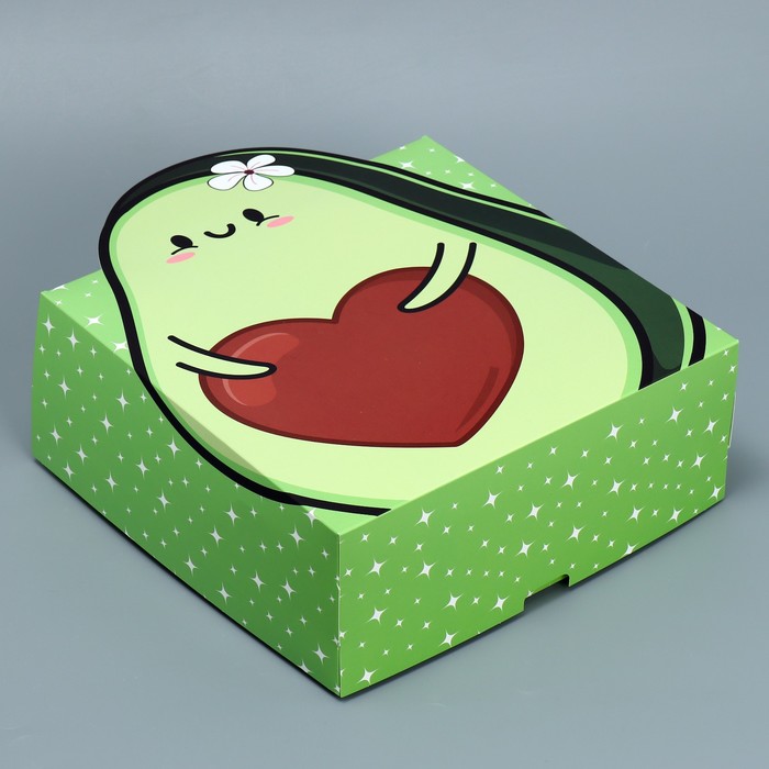 Коробка подарочная складная, упаковка, «Авокадо», 25 х 25 х 10 см
