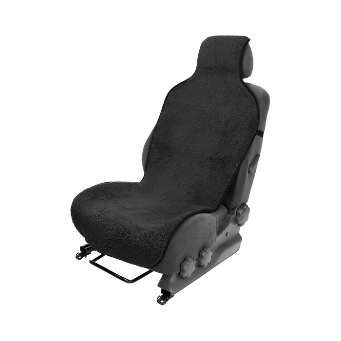 фото Накидка на сиденье, натуральная шерсть, 145х55 см, темно-серая