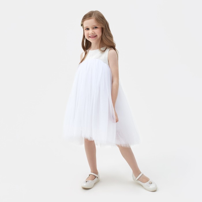 Платье для девочки MINAKU: PartyDress цвет белый, рост 116 платье для девочки minaku partydress цвет розовый рост 116