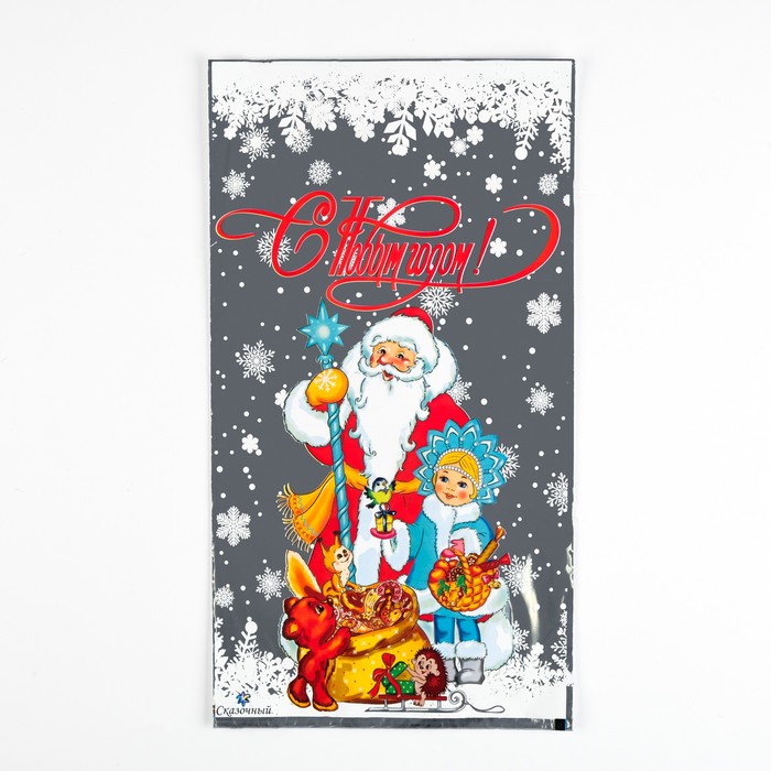 Пакет подарочный Сказочный 20 х 35 см, цветной металлизированный рисунок пакет подарочный снегурочка 25 х 40 см цветной металлизированный рисунок