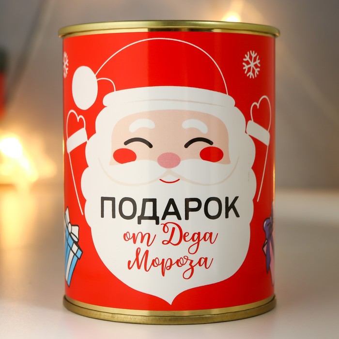

Носки в банке "Подарок от Деда Мороза" (внутри носки женские, цвет белый)