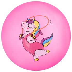 Мяч детский ZABIAKA «Единорожка со скакалкой», d=22 см, 60 г, цвет розовый