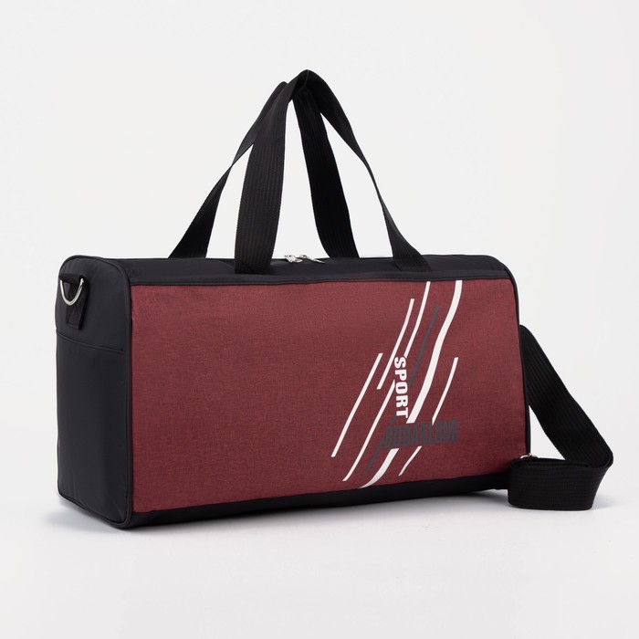 фото Сумка спортивная на молнии, цвет чёрный/красный