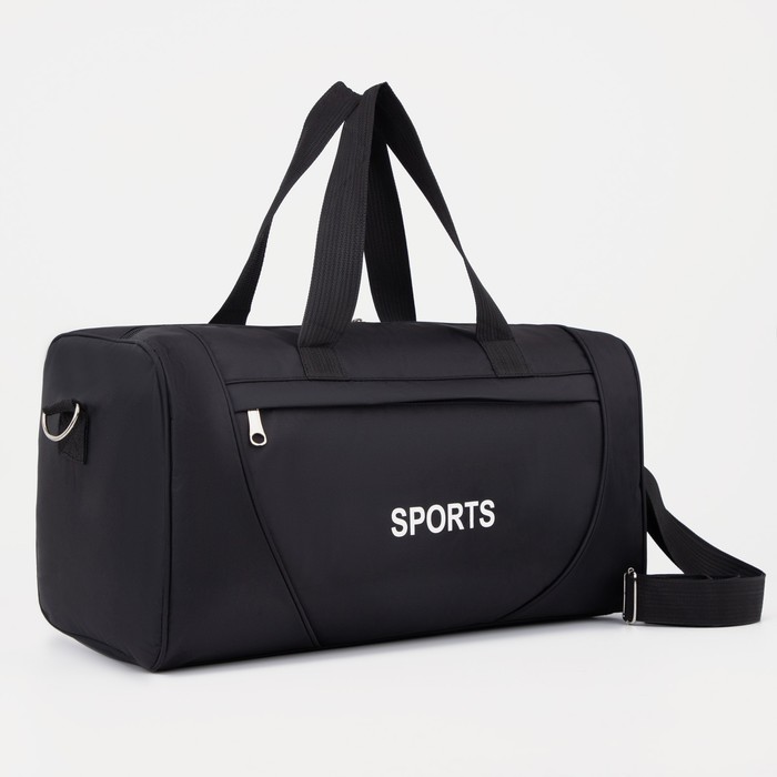 фото Сумка спортивная на молнии, цвет чёрный