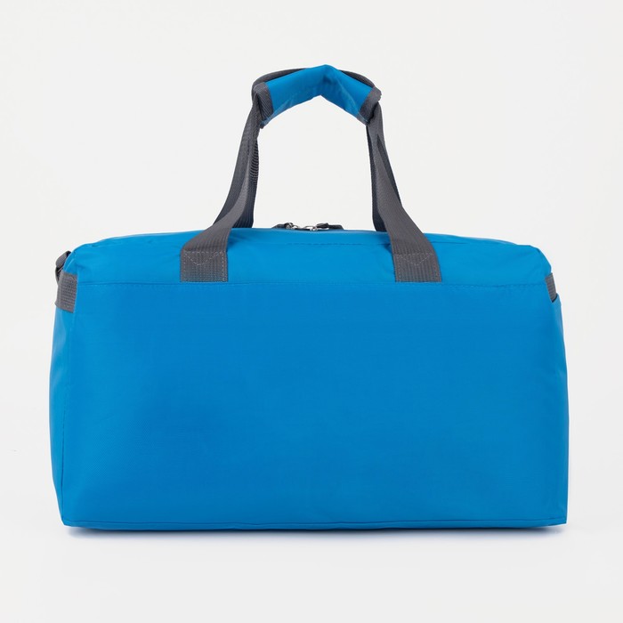 фото Сумка спортивная на молнии, 2 наружных кармана, цвет голубой