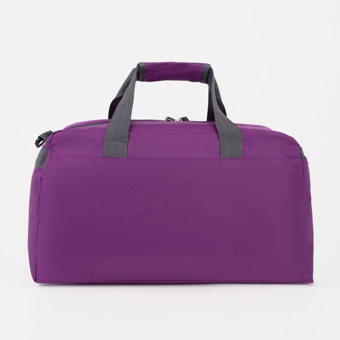 фото Сумка спортивная на молнии, 2 наружных кармана, цвет сиреневый