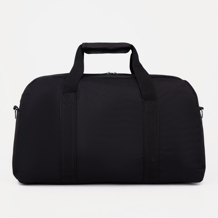 фото Сумка спортивная на молнии, 3 наружных кармана, цвет чёрный