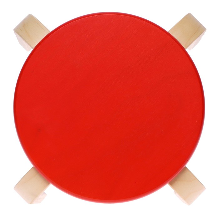 Табурет «Ромашка», цвет красный, прозрачный лак