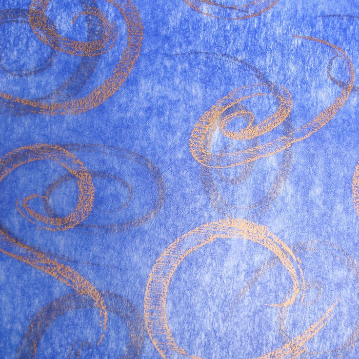 Фетр ламинированный "Завитки", синий, 60 х 60 см