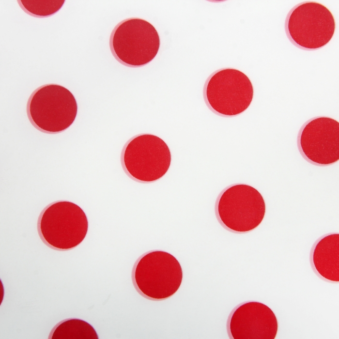 Пленка матовая "Красный горох", белый, 60 х 60 см