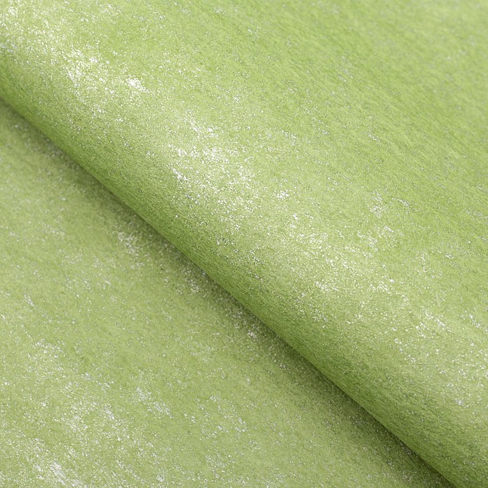 Фетр ламинированный металлизированный, зелёный, 60 х 60 см