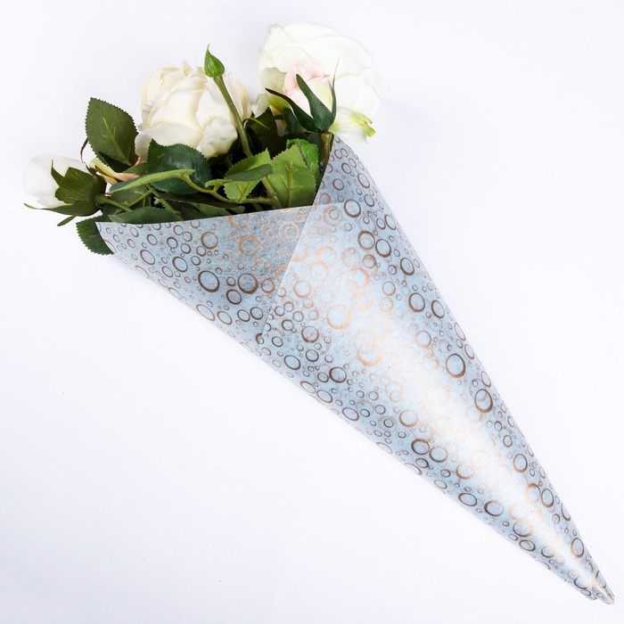 Фетр ламинированный "Капли", голубой, 60 х 60 см