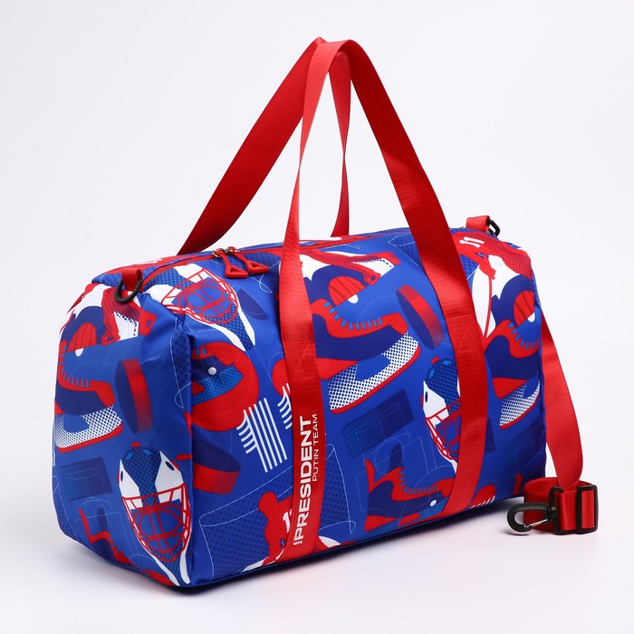 фото Сумка спортивная «russian hokey», 47 x 28 x 24 см, цвет голубой