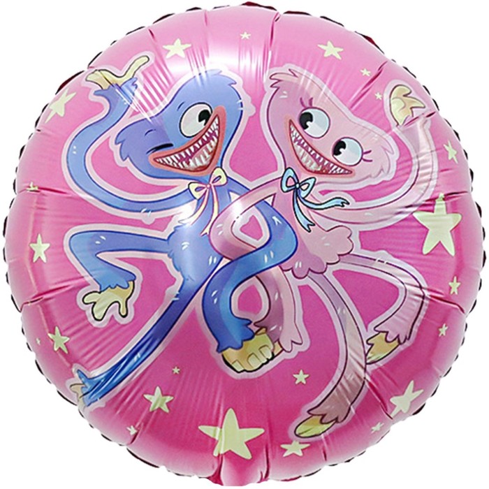 Шар фольгированный 18 «Зубастики, Зубабасси», розовый, круг шар фольгированный 24 фигура зубастики зубабасси синий 1 шт