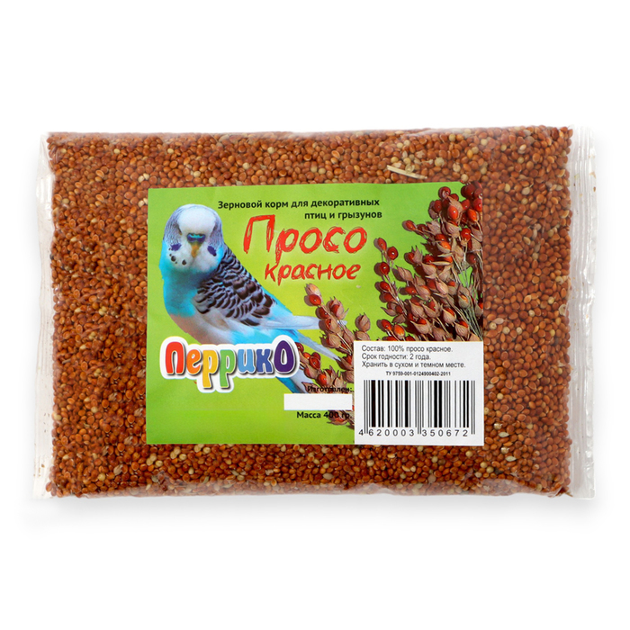 Просо Перрико для птиц, пакет 400 г перрико канареечное семя перрико для птиц пакет 200 г