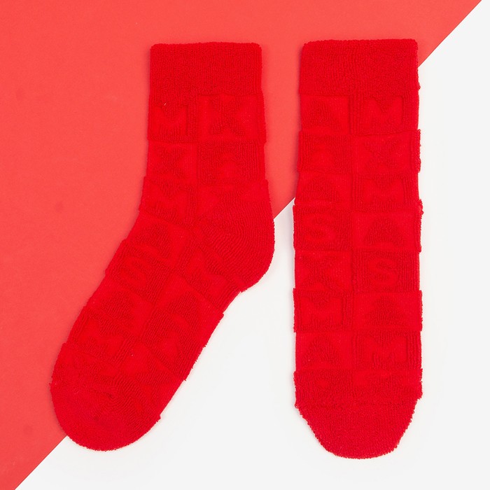 Носки детские махровые KAFTAN Новый Год, р-р 16-18 см, красный kaftan носки детские махровые kaftan новый год р р 18 20 см красный