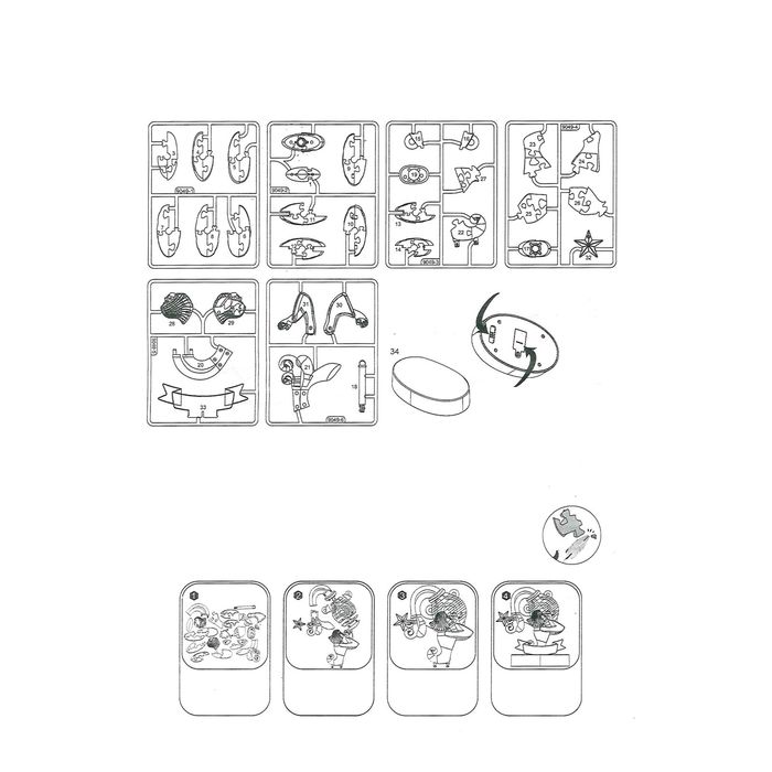 Пазл 3D кристаллический, "Знак зодиака Водолей", 34 детали, световые эффекты, работает от батареек