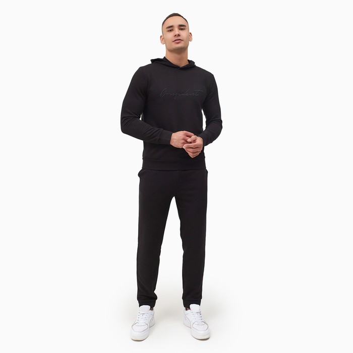Костюм мужской (худи,брюки) MINAKU Confident цвет чёрный, размер 54 цена и фото