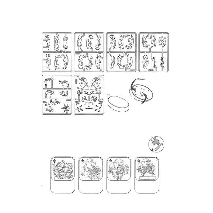 Пазл 3D кристаллический, "Знак зодиака Рак", 41 деталь, световые эффекты, работает от батареек