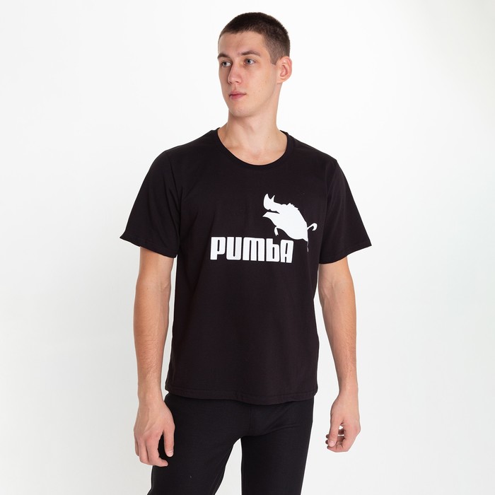 футболка мужская pumba цвет чёрный размер 52 Футболка мужская PUMBA, цвет чёрный, размер 48