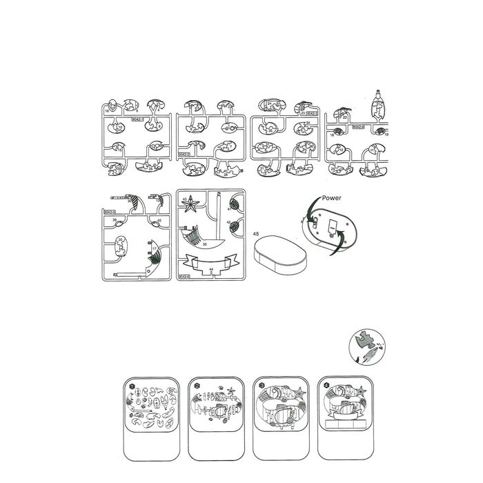 Пазл 3D кристаллический, "Знак зодиака Рыбы", 45 деталей, световые эффекты, работает от батареек