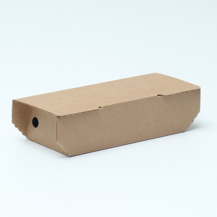 Коробка - тарелка под закуску, крафт, 20,5 х 10 х 6 см