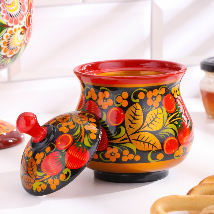

Сахарница 12х14 см, хохлома