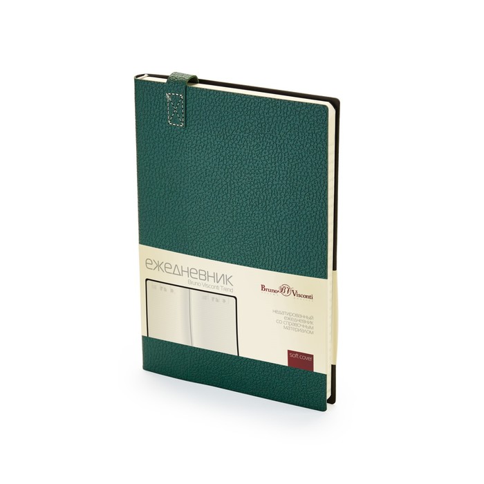 Ежедневник недатированный А5, 136 листов TREND, обложка искусственная кожа, зелёный