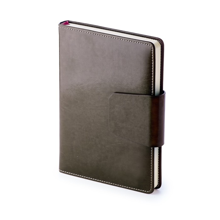 Ежедневник недатированный А5, 160 листов Prestige, твёрдая обложка, искусственная кожа, магнитный хлястик, серый