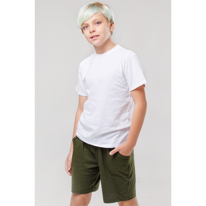 фото Шорты для мальчика, рост 134 см, цвет хаки happy fox