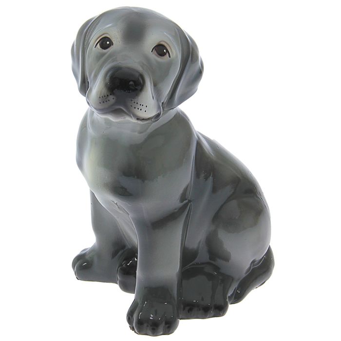 Копилка "Лабрадор" глянец, серая