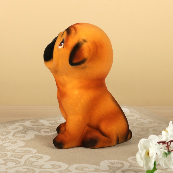 Копилка "Щенок Шурик" флок, бежевая