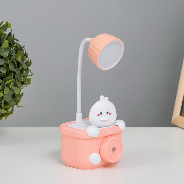 

Настольная лампа с точилкой "Утенок" LED 3Вт USB розовый 9,1х8,1х20 см RISALUX