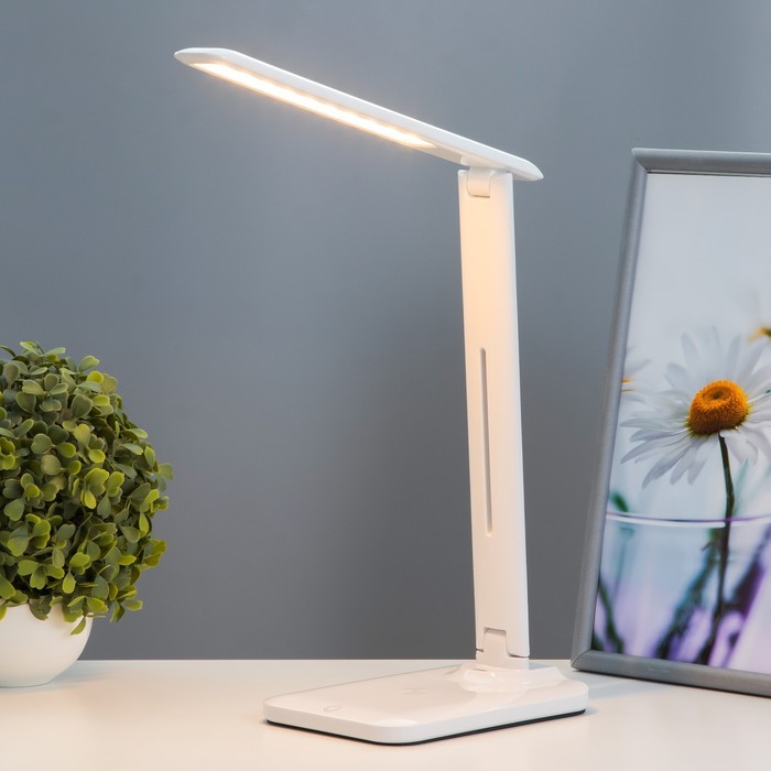 фото Настольная лампа "лайт" led 6вт 3000-6000к usb акб белый 12х17х33 см risalux