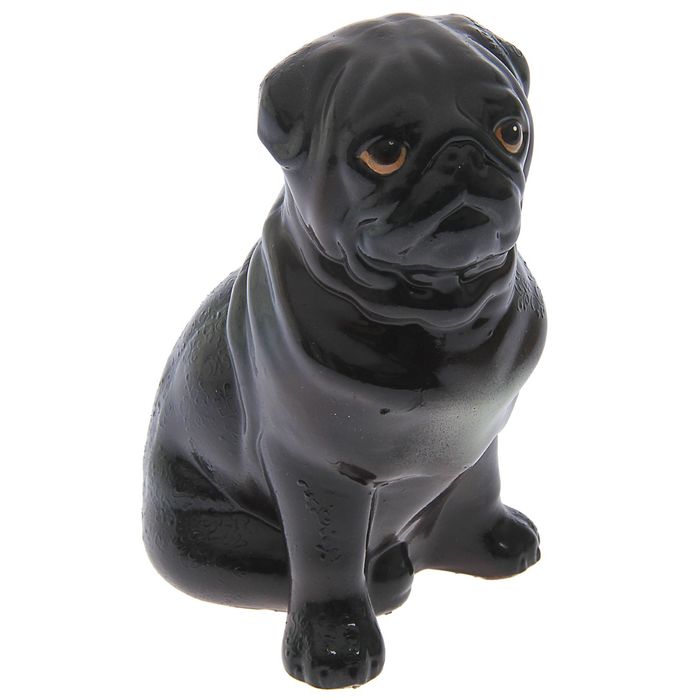 Копилка "Мопс" глянец, шоколадная, микс