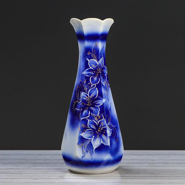 Ваза напольная "Тюльпан" кобальт