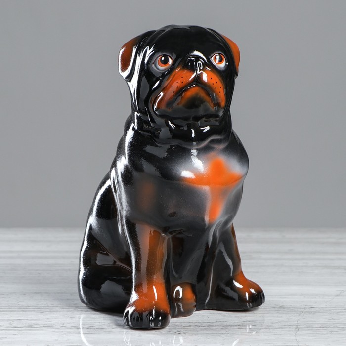 Копилка "Мопс" глянец, чёрная