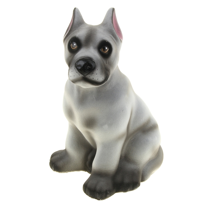 Копилка "Дог" флок, бело-серая