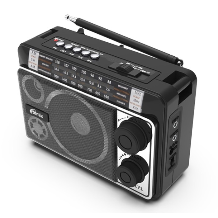 Радиоприемник RITMIX RPR-171, FM, MP3, USB, AUX, Micro SD, чёрный