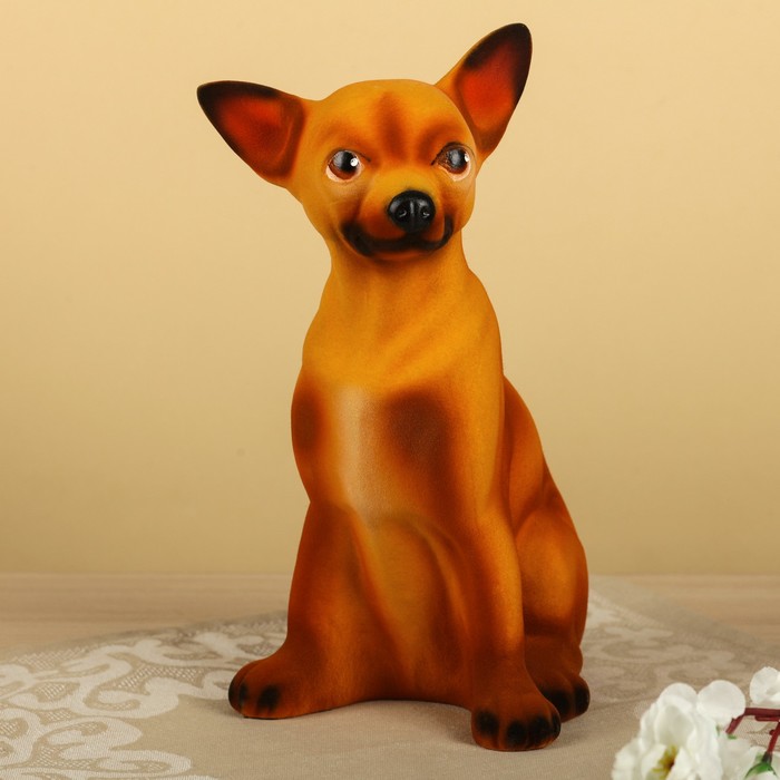 Копилка "Чихуахуа" флок, бежевая