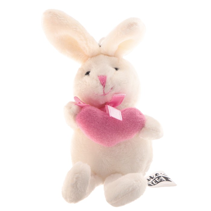 Мягкая игрушка «Белый кролик с сердцем», на подвеске
